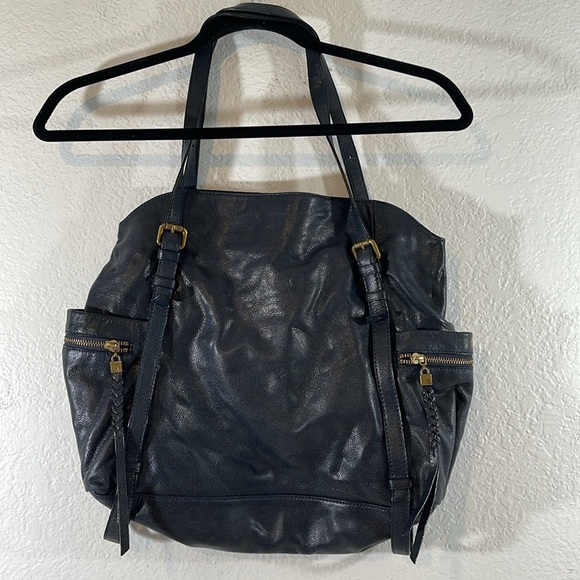 ELLIOTT LUCCA Leather Shoulder Handbag Tote Bag Purse With Gold Tone Hardware - Picture 4 of 16